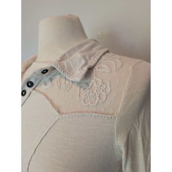 Free People Rosebud Cuff Button-Up Top Boho Peasant Cottagecore SMALL - Picture 6 of 8